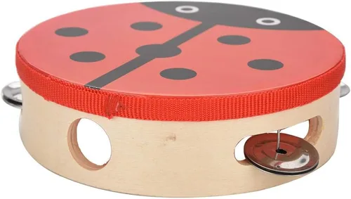 Vista 6 de Tambor de percusión de mano de madera de 5.9 in para niños, regalos de canciones de baile (1#)