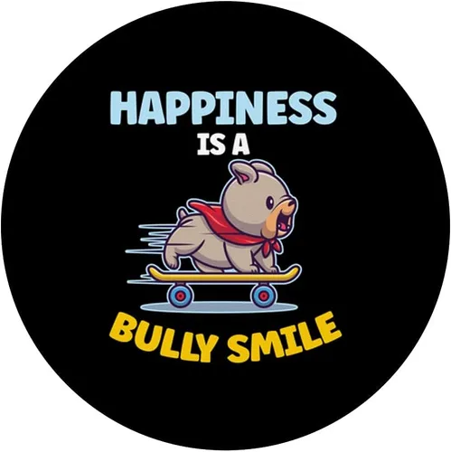 Vista 3 de Divertida Felicidad Es Un Bully Sonrisa Patinaje Americano Bully PopSockets Swappable PopGrip