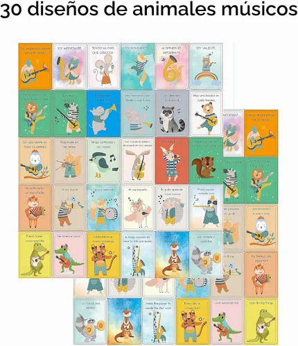 Vista 4 de 1step2dream Tarjetas de afirmación en español inglés para niños, motivación bilingüe, 30 tarjetas de empoderamiento positivo para estudiantes