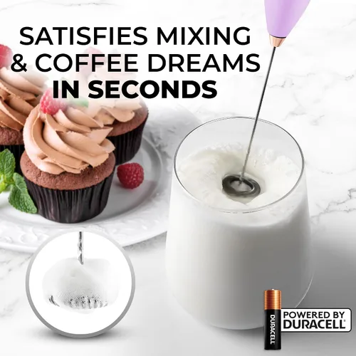 Vista 326 de Zulay Milk Boss Espumador de leche potente manual, hace espuma para latte, batidor para mezclar bebidas, café, miniespumador para capuchino, frappé