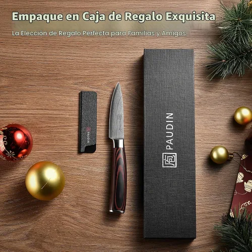 Vista 7 de PAUDIN Cuchillo de pelar, cuchillo de fruta de 3.5 pulgadas, cuchillo de pelar forjado de acero inoxidable de alto carbono 5Cr15Mov, cuchillo