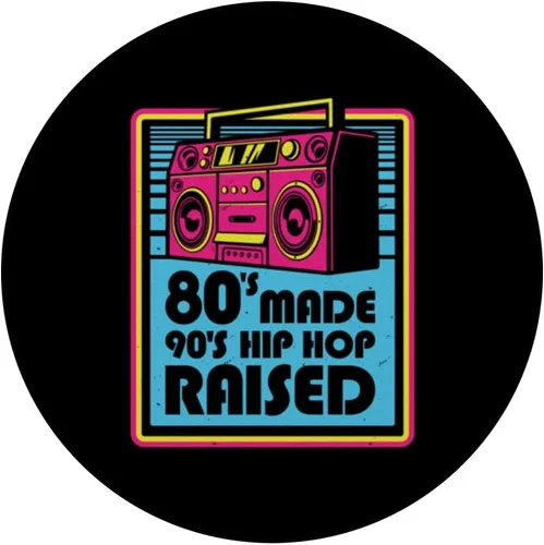 Vista 3 de 80s Made 90s Hip Hop Music Lover Retro Cassette Tape Boombox PopSockets Standard PopGrip