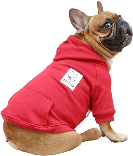 Vista 18 de iChoue Hoodies for French Bulldogs, Black & Grey, Medium, 2-Pack Classic Hoodie 2pc Black Grey
