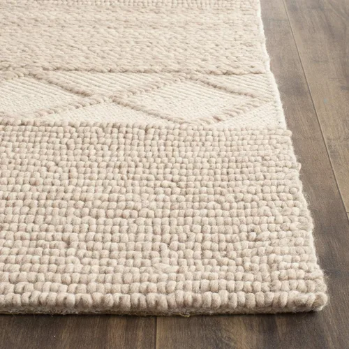 Vista 3 de SAFAVIEH Natura Collection - Alfombra decorativa de 2 x 3 pies, color beige, lana hecha a mano, ideal para zonas de alto tráfico en entrada, sala