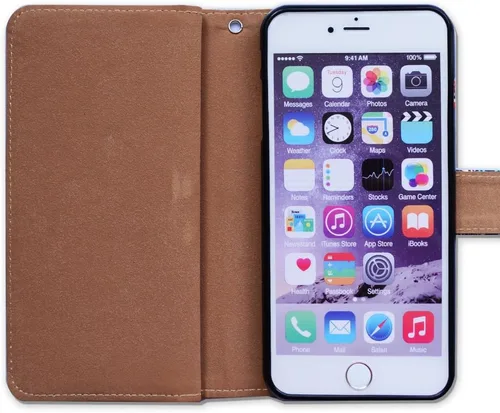 Vista 6 de Bcov Funda tipo cartera para iPhone 7 Plus/iPhone 8 Plus, Postal de la Torre Eiffel, funda multifuncional de piel con tapa y ranura para tarjeta