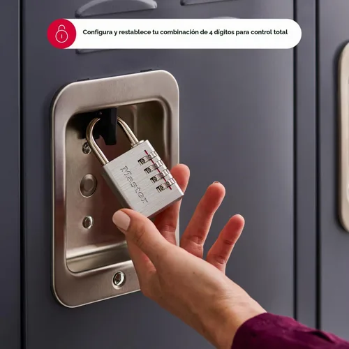 Vista 4 de Master Lock 643D Candado de combinación, establece tu propia combinación, 1 paquete, plateado