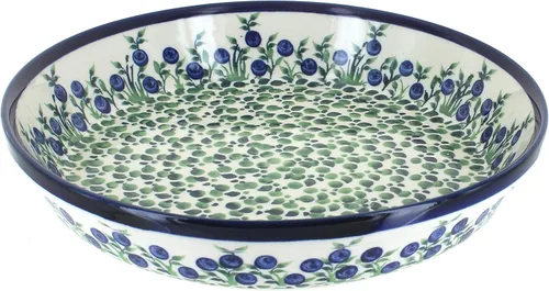 Vista 2 de Plato para pastel de tulipán azul de cerámica polaca de rosa azul
