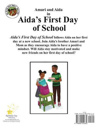 Vista 2 de Aida's First Day Of School A Book About Encouraging Positive Thinking Self-Esteem (Aida And Amari Series)