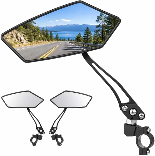 Vista 8 de Diyife Espejo de Bicicleta, Espejo Retrovisor de Manillar de Gran Ángulo HD, Accesorios de Espejo Retrovisor Ajustable de 360° Resistente a