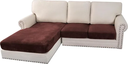 Vista 153 de H.VERSAILTEX Funda de cojín elástica de terciopelo para sofá, funda de cojín de felpa para cojines de silla, protector de muebles, cojín de asiento