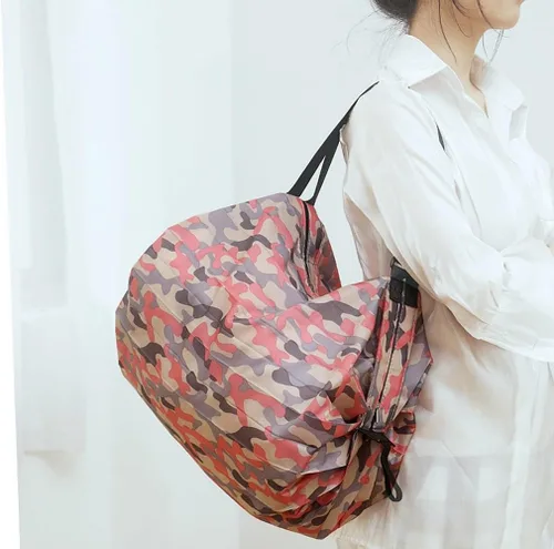 Vista 2 de Bolsas de compras gruesas, bolsas de comestibles reutilizables, bolsa plegable de almacenamiento de comestibles, bolsa de tela Oxford impermeable