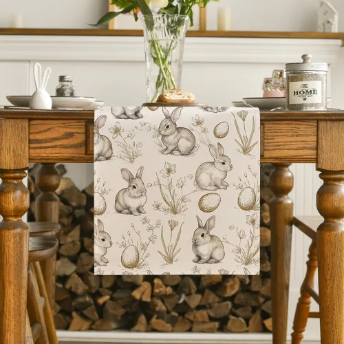 Vista 2 de Artoid Mode Camino de mesa de Pascua floral de 7.33 oz/m² (7.41 oz/m²), flores de primavera de temporada, decoración de mesa de comedor