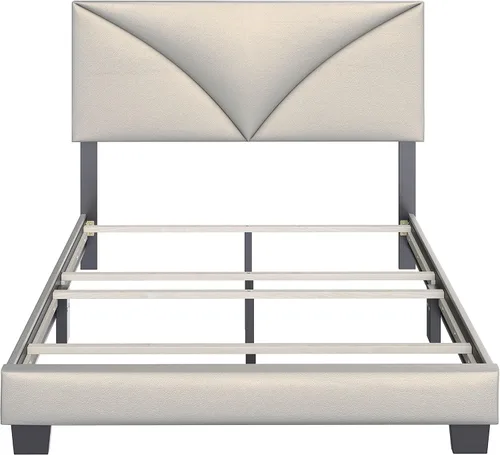 Vista 4 de Boyd Sleep Cornerstone - Base de cama de plataforma plateada con cabecera tapizada de tela, tamaño individual, requiere somier calificado o base