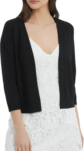 Vista 2 de Women's 34 Sleeve Open Front Cropped Cardigan Solid Shrugs Lightweight Knit Sweater