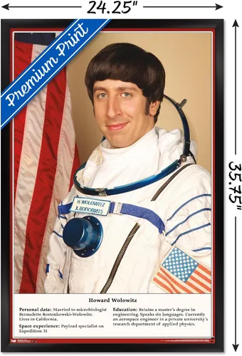 Vista 3 de Trends International The Big Bang Theory - Póster de pared de astronauta, 34 pulgadas de largo x 22.4 pulgadas, versión enmarcada en negro Versión