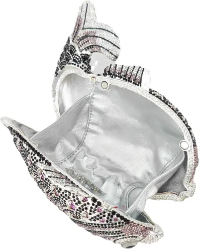 Vista 6 de Boutique De FGG Bolsos de mano con diamantes de imitación de pescado para mujer, bolsos formales de noche, bolso de graduación, boda, fiesta, bolsa