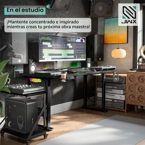 Vista 3 de JWX Escritorio para juegos de pie de 4 patas con motor dual de 71 pulgadas
