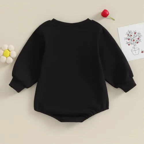 Vista 4 de Ropa de bebé para niña con cuello redondo, sudadera de manga larga, ropa de invierno