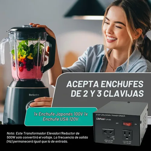Vista 8 de LiteFuze Convertidor de Voltaje Transformador de 500W para Japón – Elevador/Reductor 100V a 120V / 120V a 100V – Convertidor de Energía de Servicio