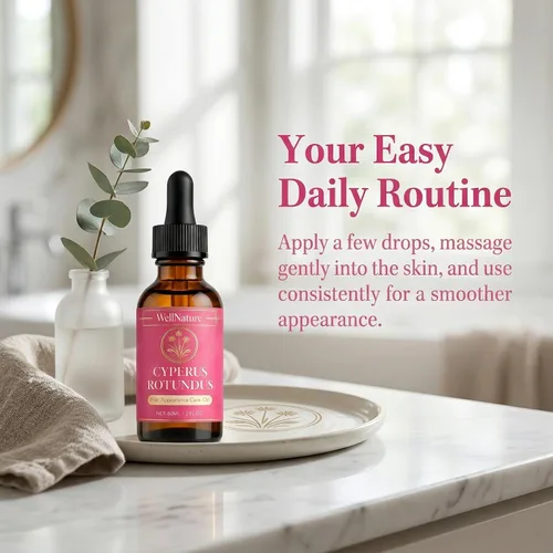 Vista 4 de Wellnature Cyperus Rotundus Oil for Hair Removal - Organic Cold-Pressed Cypress Rotundus Oil to Help Reduce the Appearance of Unwanted Hair