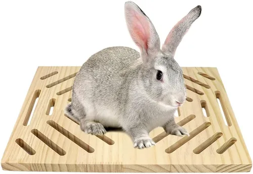 Vista 8 de Litewoo Juguetes masticables de madera para el cuidado de los dientes y garras de la tabla de arañazos de conejo, chinchilla, cobaya, conejo