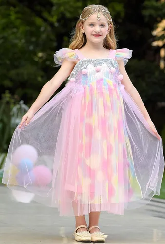 Vista 6 de BanKids Unicorn Dress for Girls Unicorn Costume Pageant Princess Party Dress with Unicorn Headband for Girls 3-12 Years