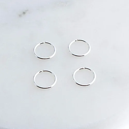 Vista 3 de Juego de 2 pares de anillos de nariz para cartílago pequeños para mujer, tragus, tabique, hélix, múltiples piercings finos