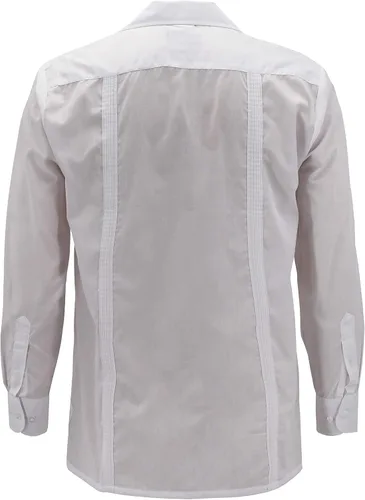 Vista 2 de Camisa de vestir bordada de manga larga con botones y botones para hombre