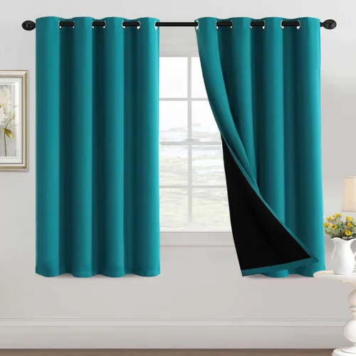 Vista 12 de H.VERSAILTEX Cortinas 100% de opacidad con aislamiento térmico, cortinas opacas completas para sala de estar, cortinas de ventana de eficiencia