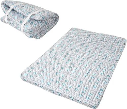 Vista 14 de EMOOR Colchón de futón japonés de triple pliegue Machi con protector de colchón S-Twin gris, fuelle plegable, almacenable, lavable, para dormir