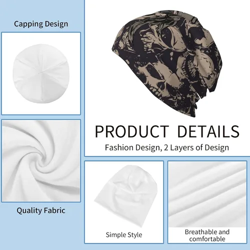 Vista 6 de Black Cat Slouchy Beanie Multifunction Chemo Skull Caps Headwear Hats Turban Unisex