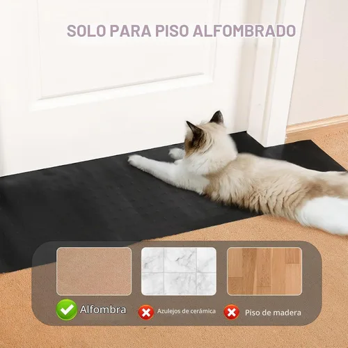 Vista 5 de Uross Protector de alfombra para mascotas, protector de alfombra de gato negro de 3.6 pies para puerta, antiarañazos debajo de la puerta