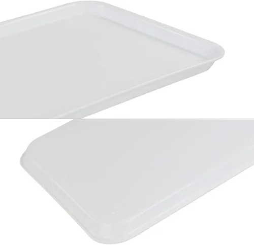 Vista 3 de Kekow Paquete de 4 bandejas de plástico blanco para servir comida rápida