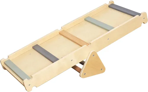 Vista 6 de Juego de escalada plegable para niños con escalera, rampa, haz de equilibrio; juguetes de escalada de madera triangular para niños pequeños de 1 a 3