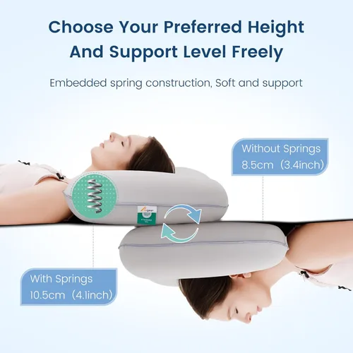 Vista 5 de Elegear Almohada Cervical para el Cuello, Almohada de Sueño Profundo Sin Presión para Dormir, Almohada Cervical Refrescante para Alivio del Dolor