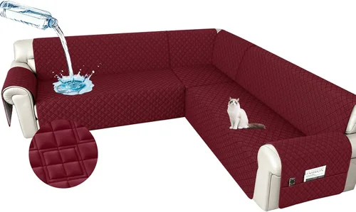 Vista 18 de Arfntevss Fundas impermeables para sofá modular en forma de L, lavable, de terciopelo, para sofá seccional, antideslizante, fundas de esquina