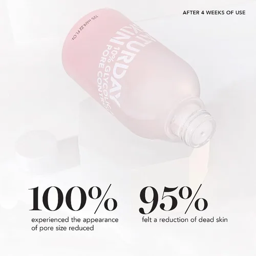 Vista 3 de Saturday Skin Tónico de tamaño de viaje para aclarar poros 10% ácido glicólico y AHA limpieza profunda astringente tóner facial