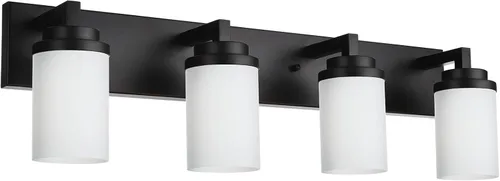 Vista 14 de TODOLUZ Lámpara de baño de 3 luces con pantallas de vidrio blanco ópalo, iluminación moderna de baño sobre espejo de níquel cepillado para cocina