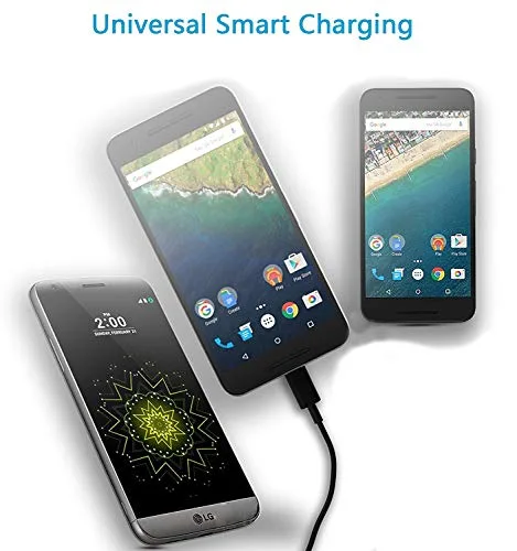 Vista 4 de El cable microUSB LED brillante funciona para la zona de bomba BluAnt con luz LED activada al tacto (5 pies)