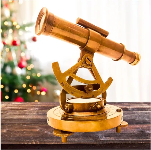 Vista 7 de Telescopio decorativo Alidade de latón de 4 pulgadas con brújula base regalos (4 pulgadas)