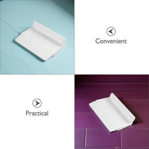 Vista 4 de UPKOCH Estante flotante plegable para pared, no se pega en la bandeja organizadora de la mesita de noche, estantes pequeños plegables