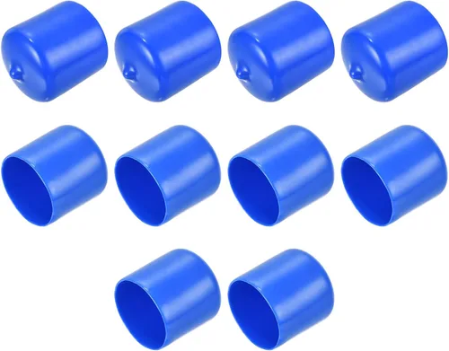 Vista 64 de uxcell 10 tapas de goma para extremos de 0.591 in de identificación, tapa de extremo redondo, protectores de rosca de tornillo, color negro