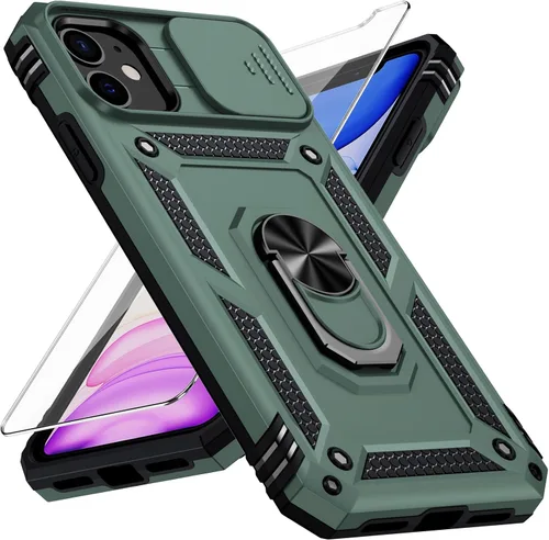 Vista 17 de Funda para iPhone 11 Pro con cubierta para lente de cámara, protector de pantalla HD, protección contra caídas de grado militar de 10 pies, soporte