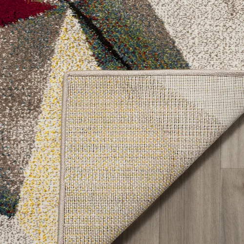 Vista 3 de SAFAVIEH Porcello Collection - Alfombra decorativa de 2 pies 3 pulgadas x 4 pies, gris claro y naranja, diseño abstracto moderno, no desprende