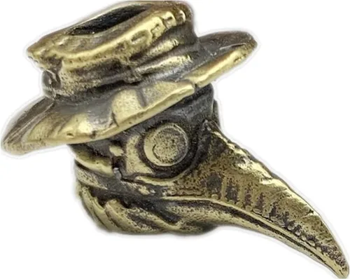 Vista 11 de Retro latón Plague Doctor edc perlas llavero DIY accesorios cuentas de paracord