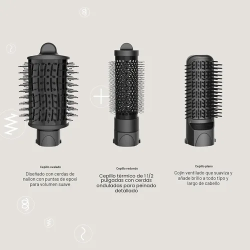 Vista 4 de Conair The Curl Collective Kit de Peinado 3 en 1, 3 Accesorios de Cepillo Intercambiables para Crear tu Peinado Perfecto