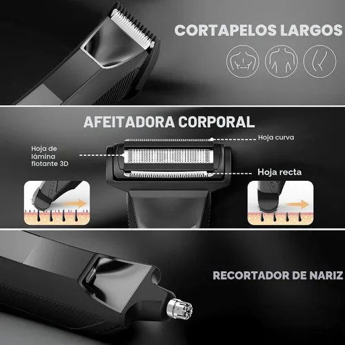 Vista 2 de Recortador de Cuerpo y Testículos Manscape para Hombres, Afeitadora de Cabeza Calva y Cuerpo, Recortador de Vello Púbico de Ingle y Nariz 3 en 1