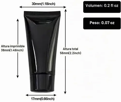 Vista 2 de Botellas de embalaje de muestra de 0.2 fl oz, 50 tubos de plástico vacíos recargables, mini recipientes de maquillaje para loción corporal, champú