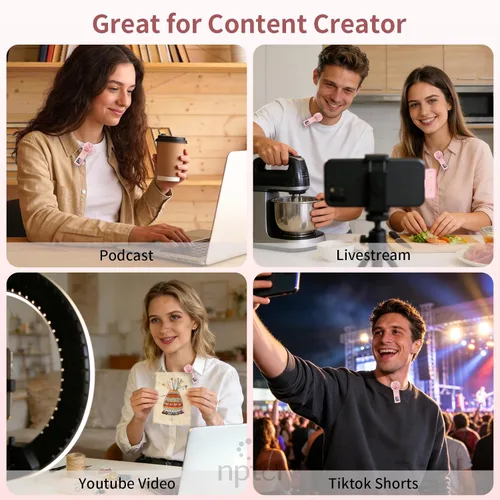 Vista 8 de Micrófono inalámbrico para creadores de contenido, micrófono USB