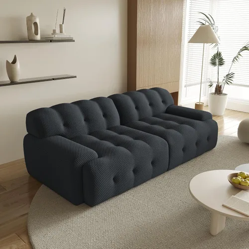 Vista 3 de Sofá modular modular de 86.6 pulgadas, sofá biplaza de gran tamaño, tela de malla 3D, cómodo sofá de nube, sofá curvado para sala de estar, oficina